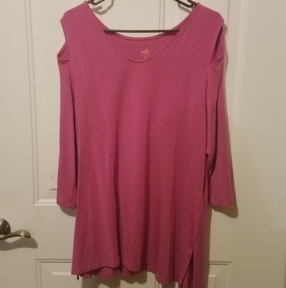 Belle large fuchsia cold shoulder top